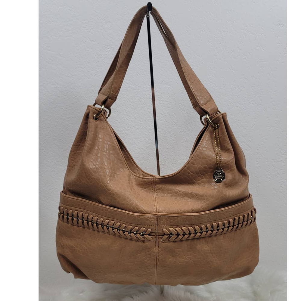 Big Buddha Tan Pebbled Leather Large Purse 7